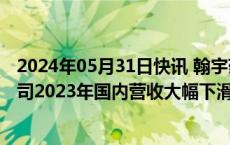 2024年05月31日快讯 翰宇药业收年报问询函：要求说明公司2023年国内营收大幅下滑的原因及合理性