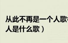 从此不再是一个人歌名是啥（从此不再是一个人是什么歌）