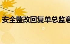 安全整改回复单总监意见（安全整改回复单）