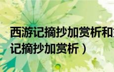 西游记摘抄加赏析和好词解释200字数（西游记摘抄加赏析）