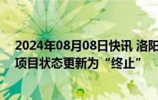 2024年08月08日快讯 洛阳古都发展集团4.2亿元小公募债项目状态更新为“终止”