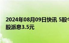 2024年08月09日快讯 5股今日股权登记，畅联股份拟每10股派息3.5元