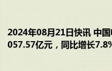 2024年08月21日快讯 中国电建：前7月新签合同金额总计7057.57亿元，同比增长7.8%