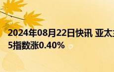 2024年08月22日快讯 亚太主要股指午间涨跌不一，日经225指数涨0.40%