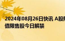 2024年08月26日快讯 A股限售股解禁一览：256.87亿元市值限售股今日解禁