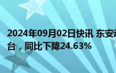 2024年09月02日快讯 东安动力：前8月发动机销量23.41万台，同比下降24.63%