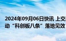 2024年09月06日快讯 上交所在多地举办专题座谈调研，推动“科创板八条”落地见效