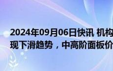 2024年09月06日快讯 机构：9月笔电面板市场低端需求呈现下滑趋势，中高阶面板价格小幅下跌