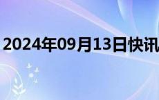 2024年09月13日快讯 科创50跌幅扩大至1%