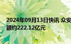 2024年09月13日快讯 众安在线：前8月原保险保费收入总额约222.12亿元