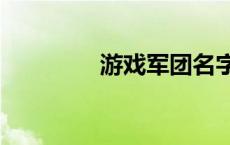 游戏军团名字(精选500个)