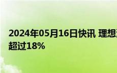 2024年05月16日快讯 理想汽车开启新一轮人员调整，优化超过18%