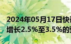 2024年05月17日快讯 香港维持2024年GDP增长2.5%至3.5%的预测不变