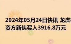 2024年05月24日快讯 龙虎榜丨明星电力今日涨停，知名游资方新侠买入3916.8万元