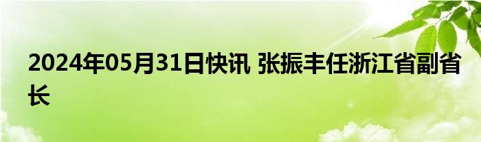 2024年05月31日快讯 张振丰任浙江省副省长