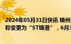 2024年05月31日快讯 锦州港：年报存在虚假记载，股票简称变更为“ST锦港”，6月3日停牌1天