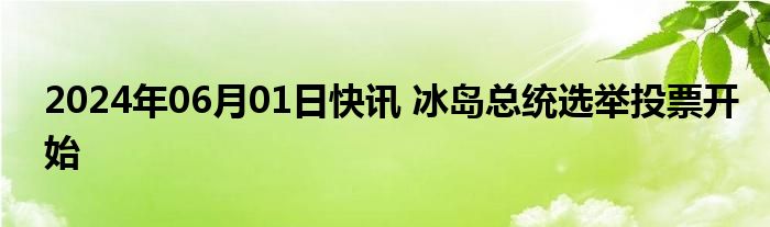 2024年06月01日快讯 冰岛总统选举投票开始