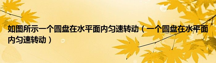 如图所示一个圆盘在水平面内匀速转动（一个圆盘在水平面内匀速转动）