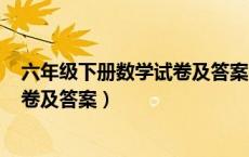 六年级下册数学试卷及答案(全套)期末（六年级下册数学试卷及答案）