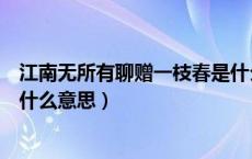 江南无所有聊赠一枝春是什么意思（江南无所有聊赠一枝春什么意思）