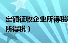 定额征收企业所得税税前扣除（定额征收企业所得税）