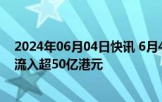 2024年06月04日快讯 6月4日截至10时34分，南向资金净流入超50亿港元