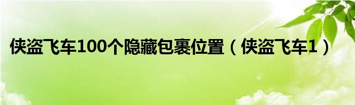 侠盗飞车100个隐藏包裹位置（侠盗飞车1）