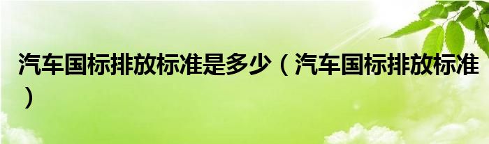 汽车国标排放标准是多少（汽车国标排放标准）