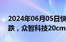 2024年06月05日快讯 虚拟电厂概念异动下跌，众智科技20cm跌停