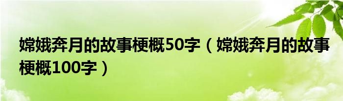 嫦娥奔月的故事梗概50字（嫦娥奔月的故事梗概100字）