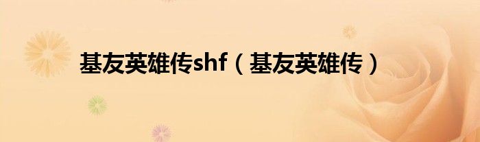 基友英雄传shf（基友英雄传）