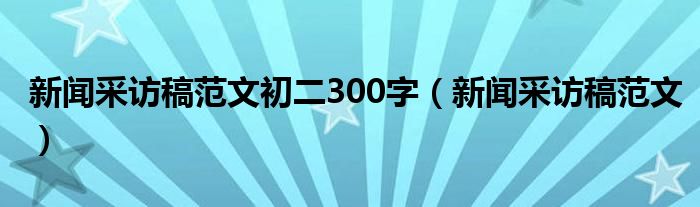 新闻采访稿范文初二300字（新闻采访稿范文）