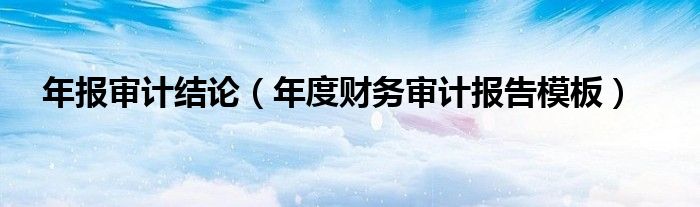 年报审计结论（年度财务审计报告模板）