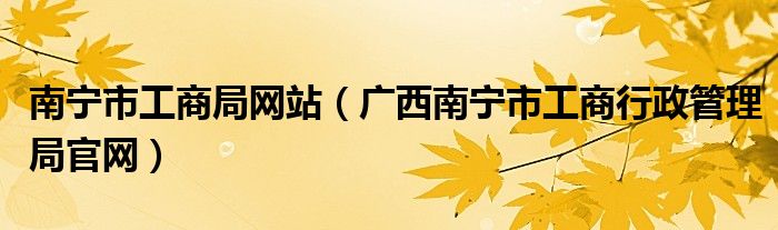 南宁市工商局网站（广西南宁市工商行政管理局官网）