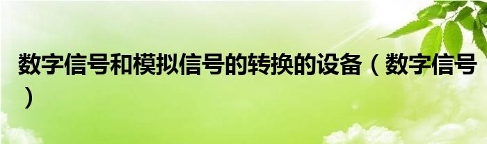 数字信号和模拟信号的转换的设备（数字信号）