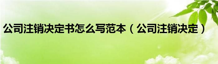 公司注销决定书怎么写范本（公司注销决定）