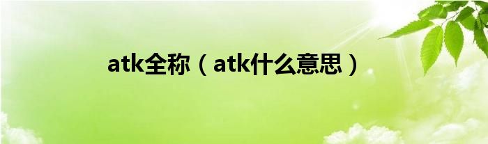 atk全称（atk什么意思）