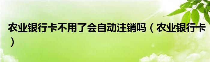 农业银行卡不用了会自动注销吗（农业银行卡）