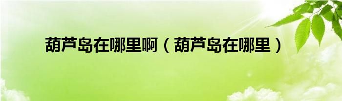 葫芦岛在哪里啊（葫芦岛在哪里）