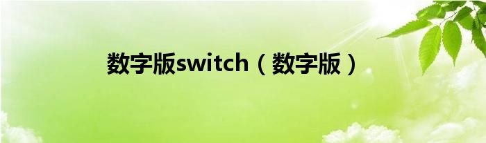 数字版switch（数字版）