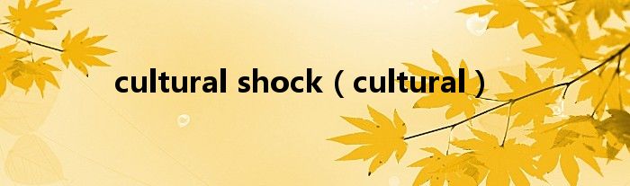 cultural shock（cultural）