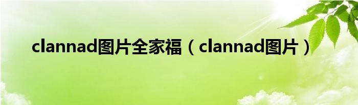 clannad图片全家福（clannad图片）