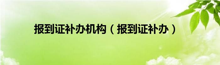 报到证补办机构（报到证补办）