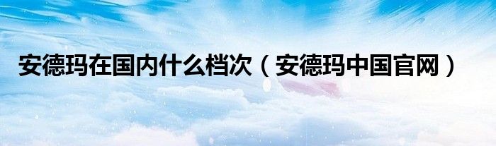 安德玛在国内什么档次（安德玛中国官网）