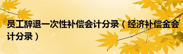 员工辞退一次性补偿会计分录（经济补偿金会计分录）