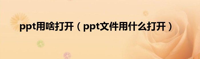 ppt用啥打开（ppt文件用什么打开）