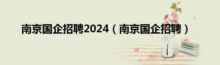 南京国企招聘2024（南京国企招聘）