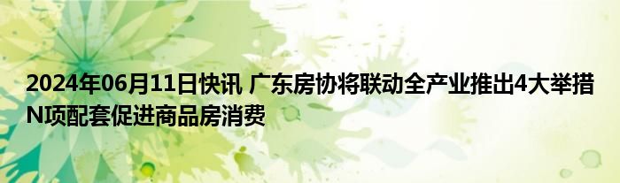 2024年06月11日快讯 广东房协将联动全产业推出4大举措N项配套促进商品房消费