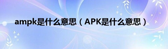 ampk是什么意思（APK是什么意思）