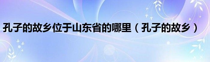 孔子的故乡位于山东省的哪里（孔子的故乡）